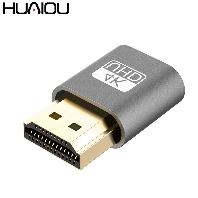 HUAIOU 2019 4K VGA Виртуальная вилка HDMI пустышка адаптер Виртуальный эмулятор