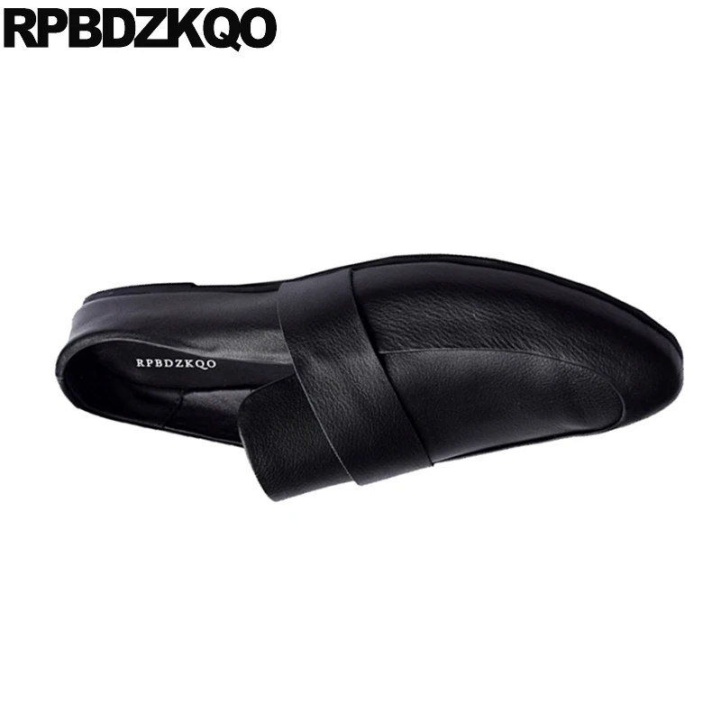 Casual High Quality British Style Sandals Men Shoes Luxury Brand Italy Mules Slip On Soft Real Leather Genuine Black Slides Half | Обувь