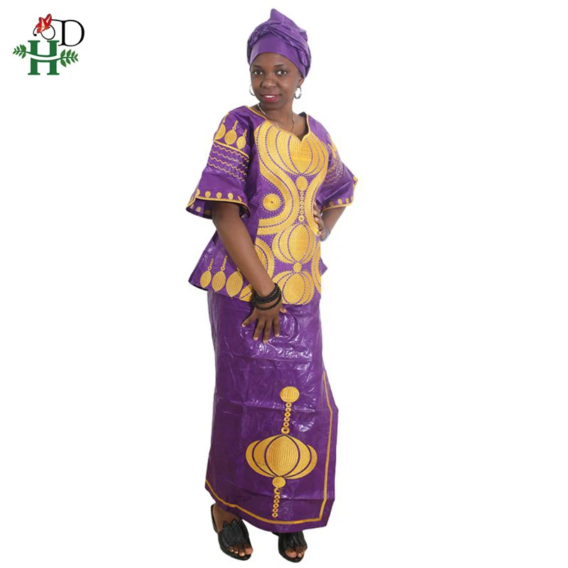 H&ampD african women outfit suits bazin dashiki clothes for africa clothing embroidery skirt two piece set jupe africaine | Тематическая