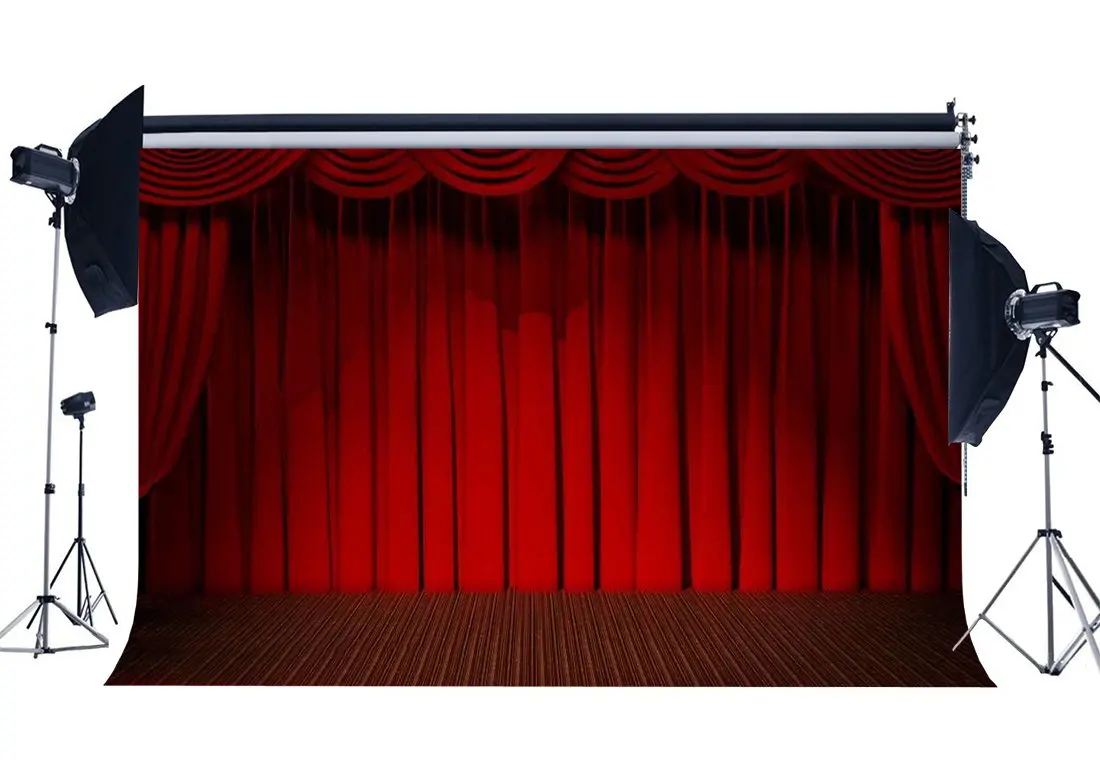 

Band Concert Backdrops Interior Theatre Graduation Ceremony Photography Background Interior Stage Lights Red Curtain Backdrop