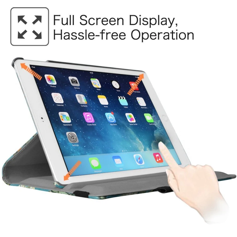 Вращающийся на 360 градусов чехол для планшета для iPad Air 1 iPad 5 из искусственной кожи откидная подставка A1474 A1475 A1476 многофункциональный чехол с функцией автоматического сна