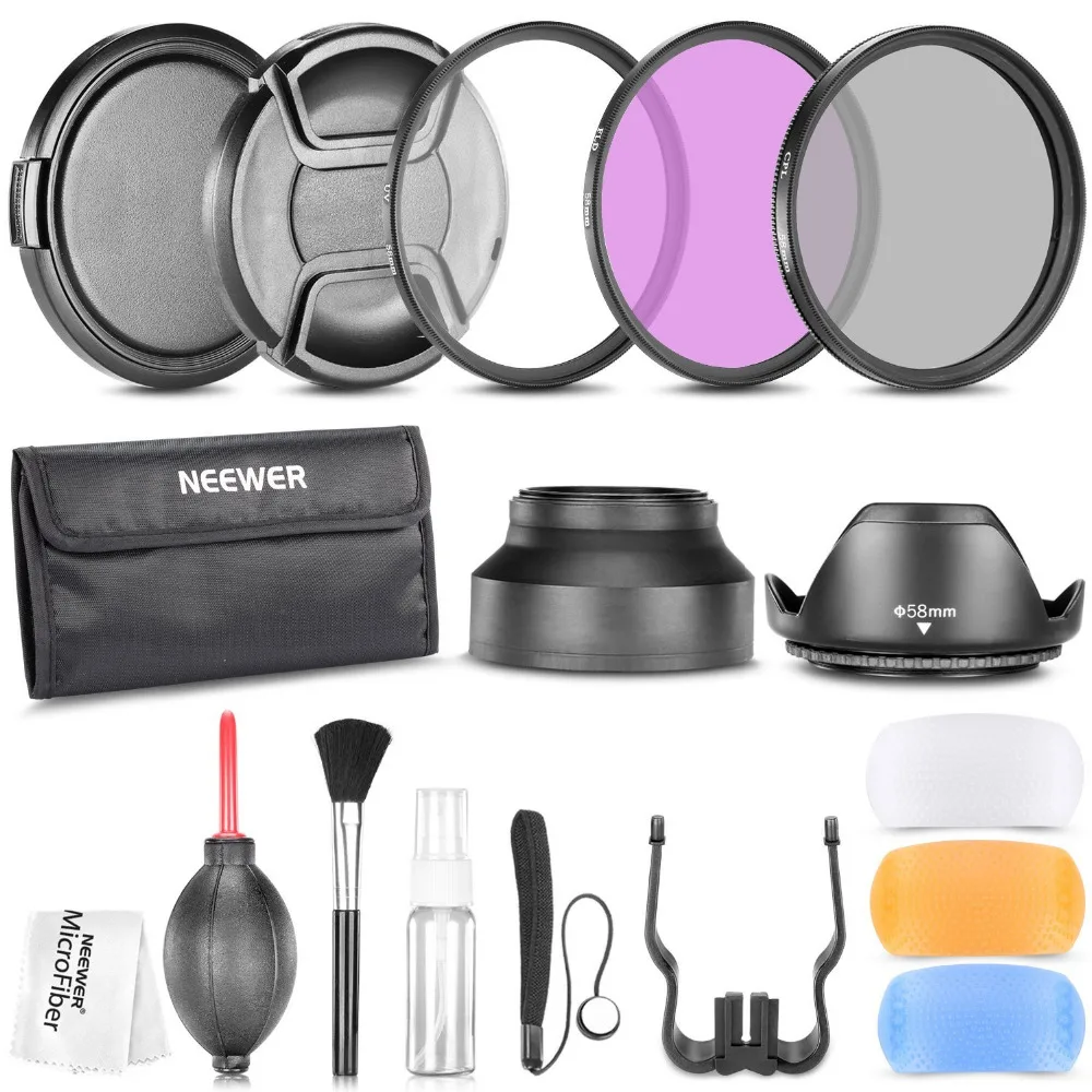 Neewer 58 мм профессиональный набор аксессуаров для CANON EOS Rebel T5i T4i T3i T3 T2i T1i XT XTi XSi SL1 DSLR