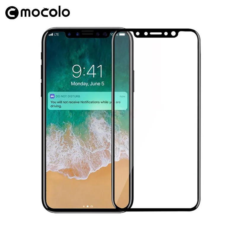 Защитное стекло mocolo закаленное для iPhone X мягкое 3D изогнутое защитное с полным