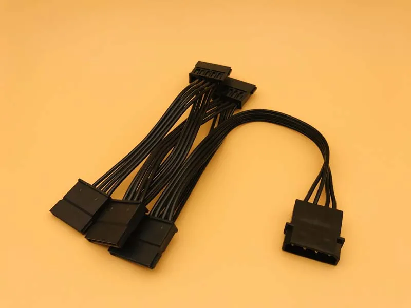 Кабель 18AWG для жесткого диска 4 контактный IDE Molex на 5 портовый 15 кабель питания SATA