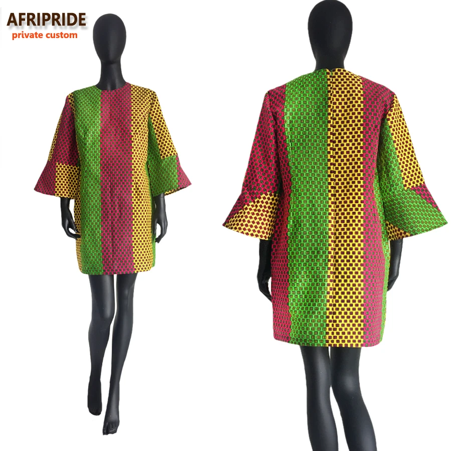 Осеннее Африканское женское платье AFRIPRIDE private custom с расклешенными рукавами
