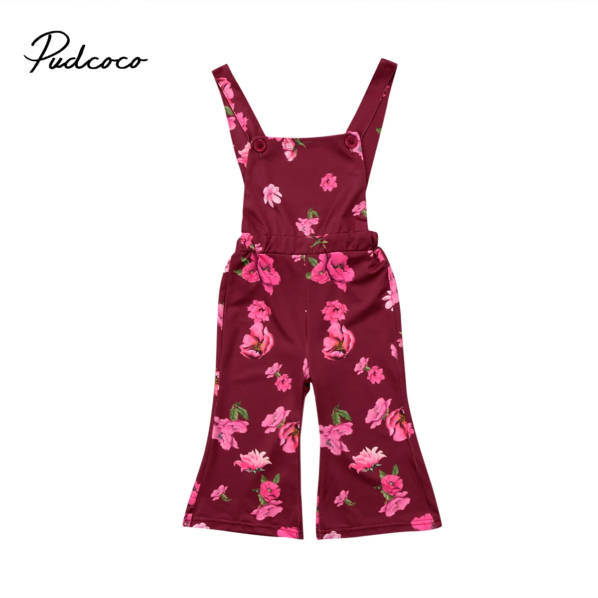 

Brand New 2018 pudcoco Newest Arrivals Baby Kids Girls Flower Brace Little Girl Floral Overalls Romper Playsuit Outfits Clothes