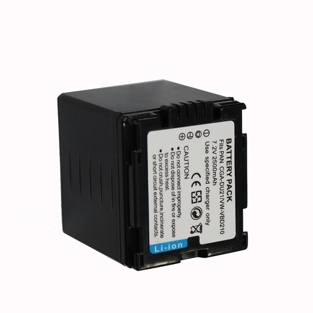 Аккумулятор 2500 мА · ч 2 шт./лот CGA-DU21 VBD210 для Panasonic NV GS500 GS28 GS328 GS320 GS250 GS258 GS300 GS308 SDR H28 H250