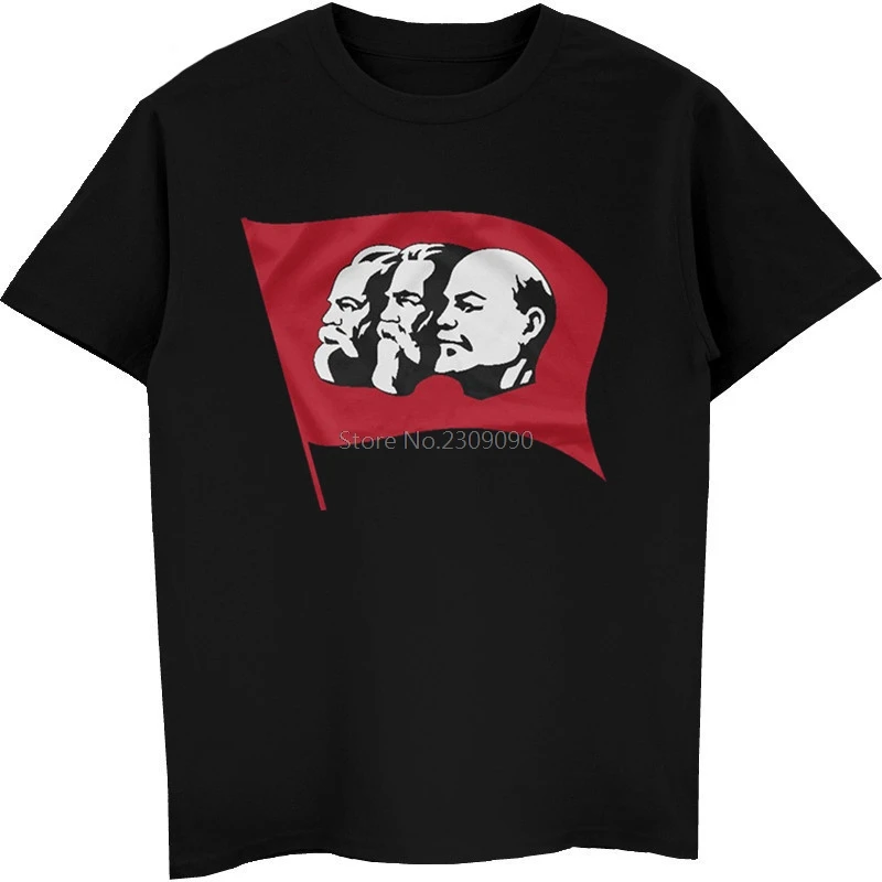 Великий Коммунистическая футболка для мужчин CCCP Маркса Энгельс Ленина Хлопковая