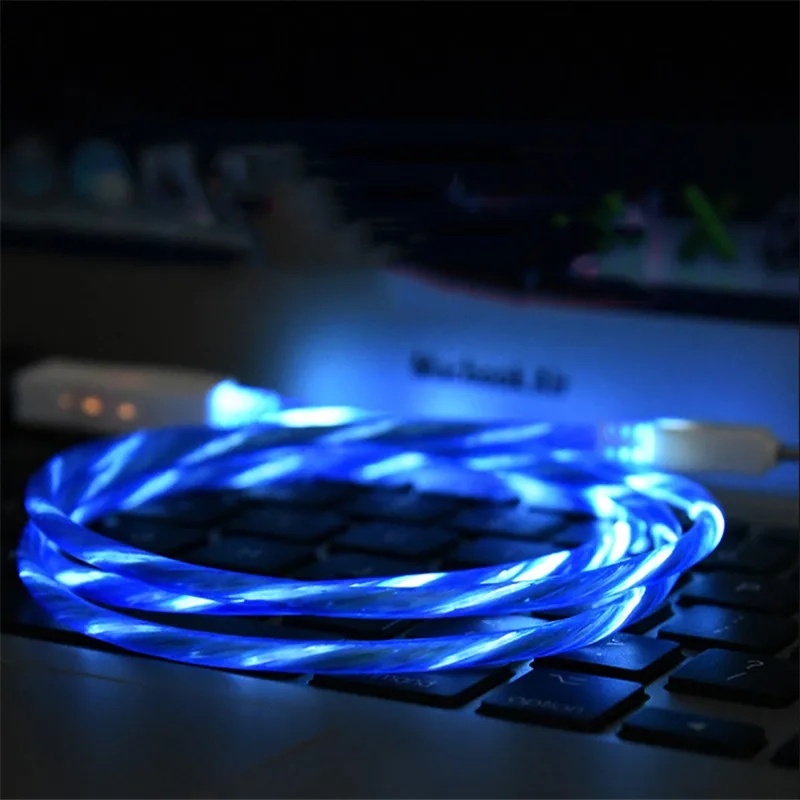 Светящийся usb кабель для зарядки 2.4A Быстрый Micro usb type C кабель для передачи данных 1 м для samsung Galaxy Xiaomi huawei LG