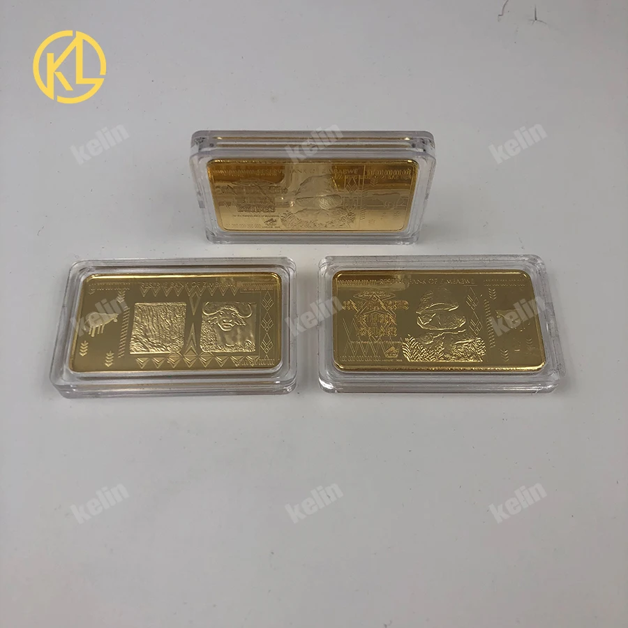 Позолоченные слитки 300 шт./лот в Зимбабве сто долларов Trullion монеты с
