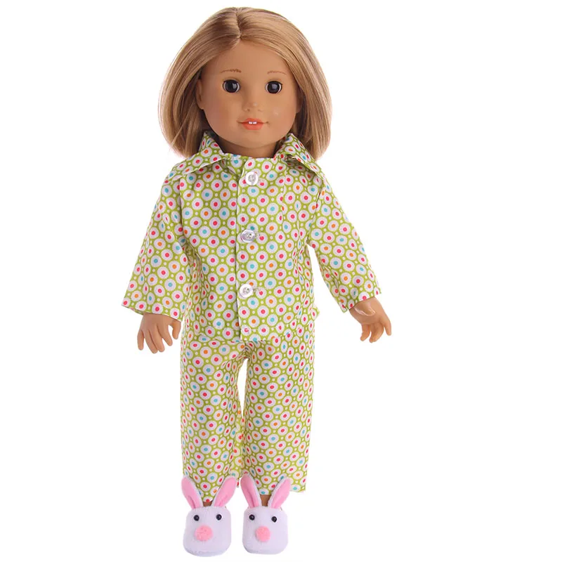 LUCKDOLL10Sets различных узоров spajamas подходит 18 дюймов Американский 43 см Кукла одежда аксессуары, игрушки для девочек, поколение, подарок - Цвет: b322
