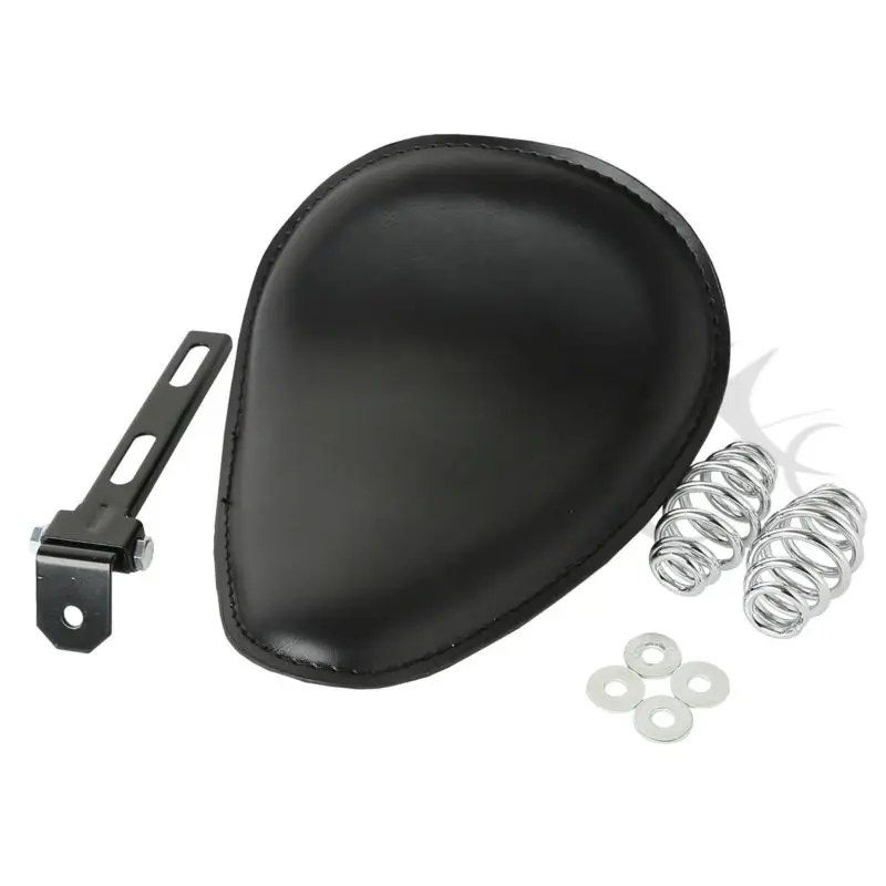 Черный Solo Seat W/Весенний Монтажный кронштейн комплект для Harley Kawasaki Honda Yamaha