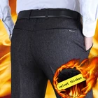 Мужские классические брюки, повседневные деловые прямые брюки с бархатным утеплителем, свободные кашемировые брюки для осени и зимы