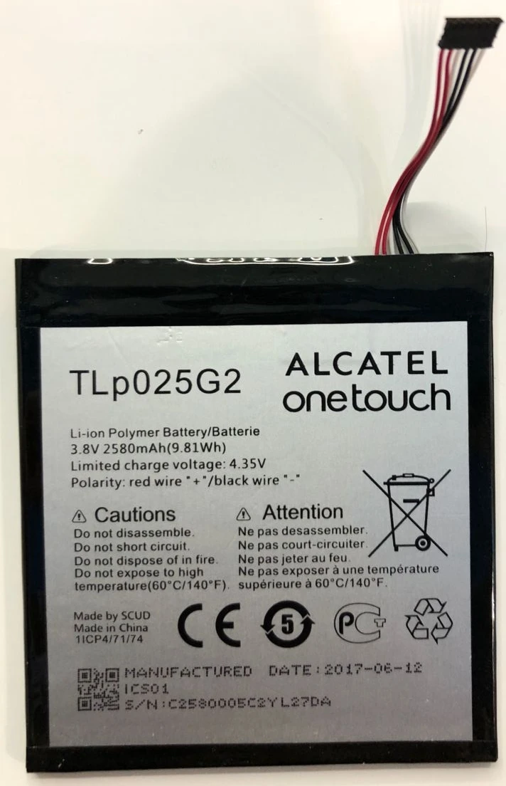 2580mAh TLP025GC батарея для Alcatel One Touch Pixi 4 7 0 9003X TLp025G2/TLp025GC батареи|Аккумуляторы