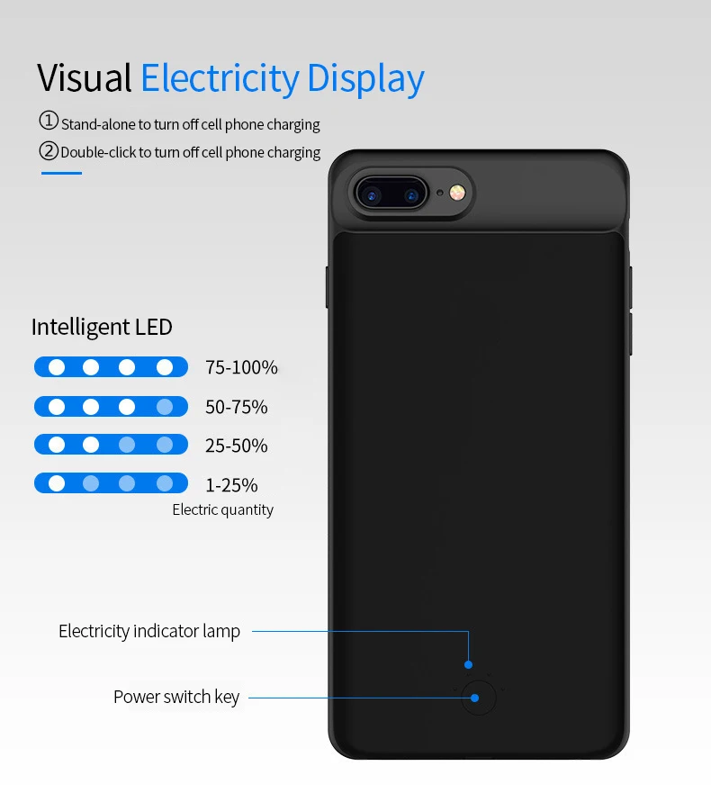 Чехол для аккумулятора 8 P/7 P/6sP 3700 mah чехол зарядки iphone 6 6s 7 Plus зарядного