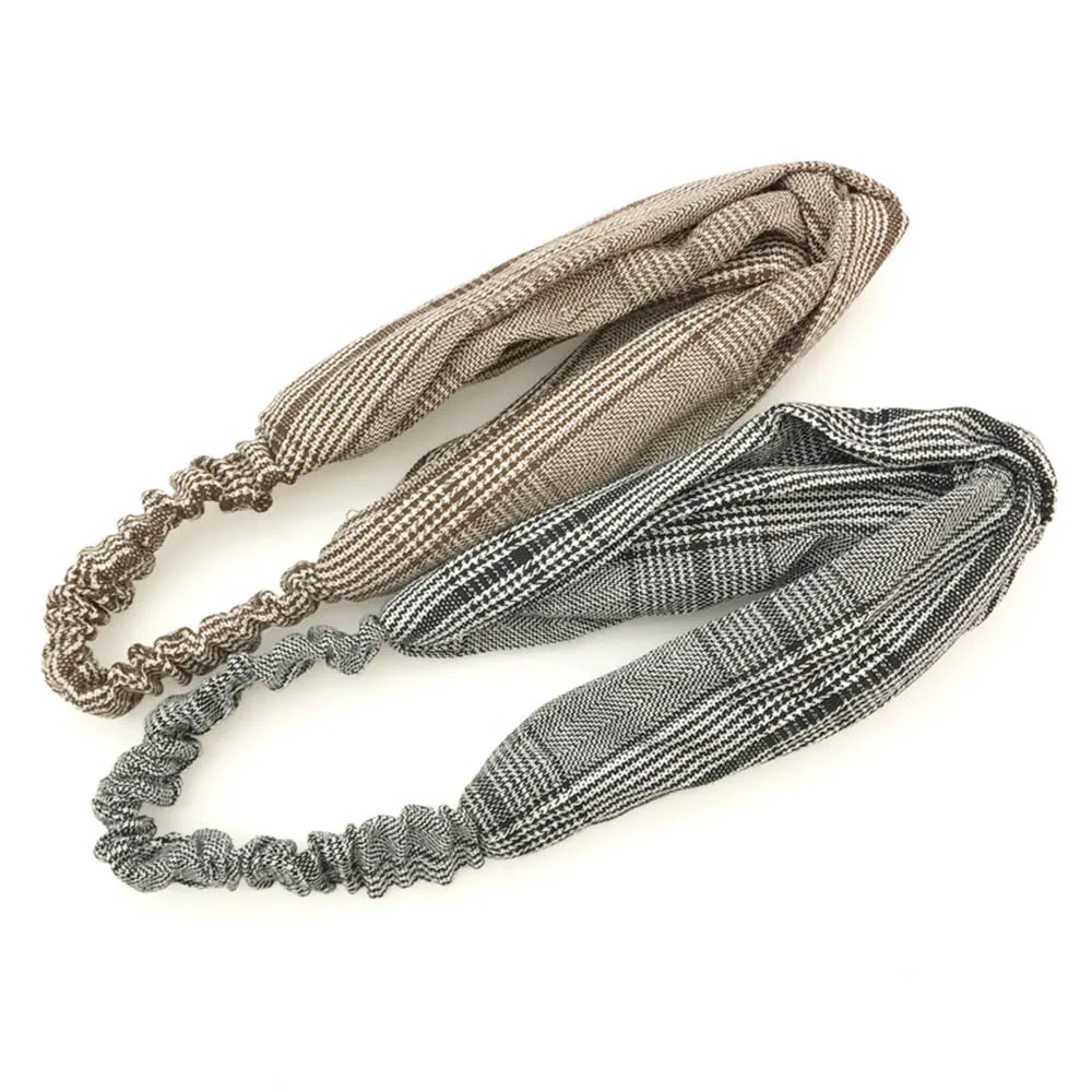 

1Pc Hair Accessories Lattice Vintage Korea Headdress Turban All-match Headband Art Fashion for Women Striped Hair Bands