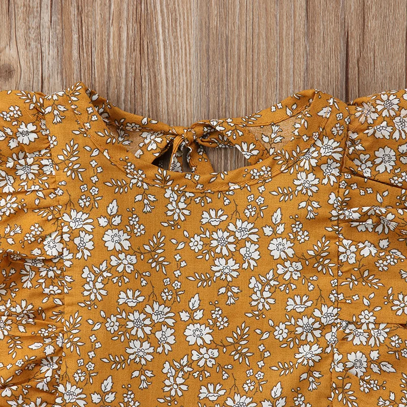 Принцесса девушки цветы летнее платье с оборками пляжные мини-платья без рукавов