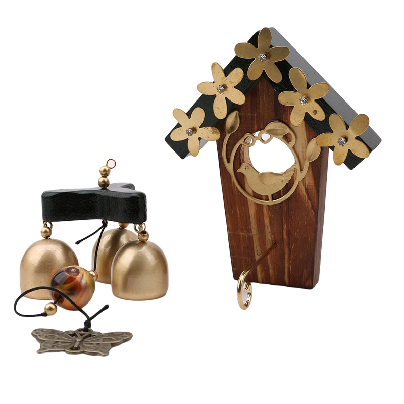 1PC Copper Bird Nest Metal Wind Chimes Antique House Decoration Windchimes Luxury Retro Wall Hanging Gift 785671 | Дом и сад