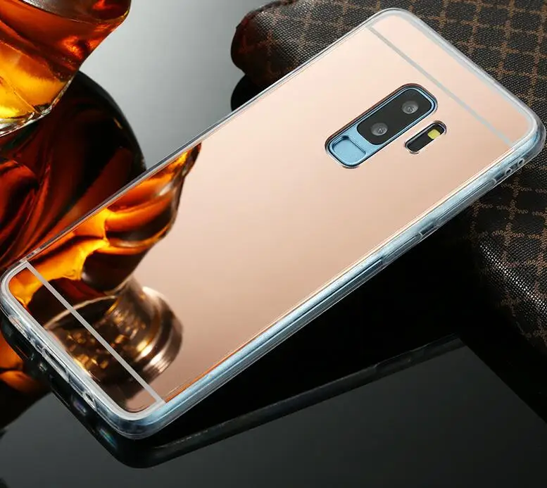 Роскошные золотые ТПУ Мягкий зеркальный чехол для samsung Galaxy J4 Plus J415F J415 J4+ J6plus J4 J8 J6 телефона с отделениями для карт J3 J5 J7 - Цвет: pink