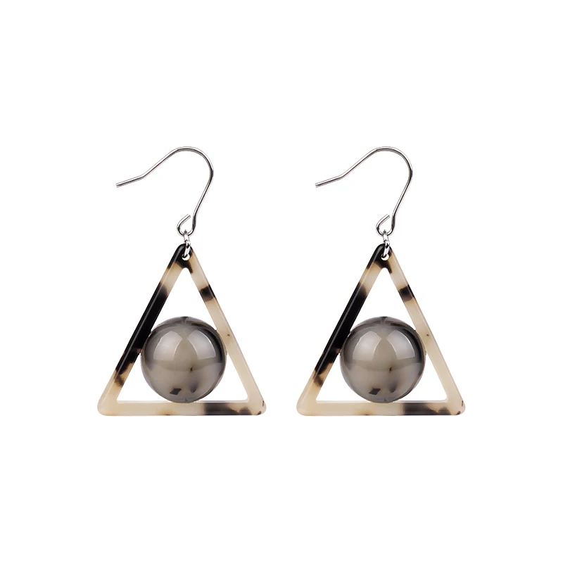 GuanLong Fashion Ball Triangle Acetic Acid Acrylic Earrings pendientes oorbellen boucle d oreille bijoux femme | Украшения и