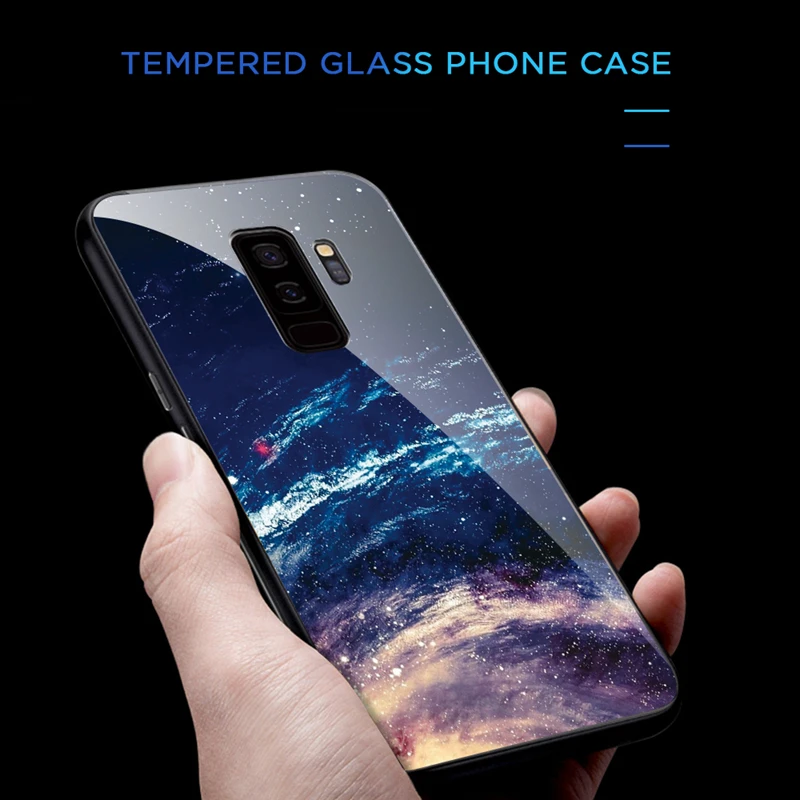 Чехлы из закаленного стекла для телефонов Samsung Galaxy S8 S9 Plus роскошный защитный