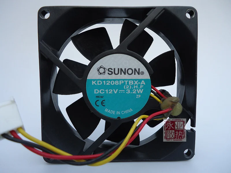 SUNON KD1208PTBX-A (2).H.F серверный охлаждающий вентилятор DC 12 В 3,2 Вт 80x80x25 мм 3-проводной