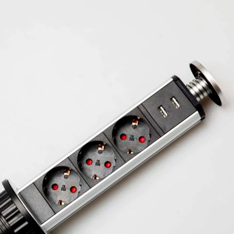 220V 16A тянуть всплывающие электрические 3 2 Зарядка USB 2.1A Кухня настольные розетки