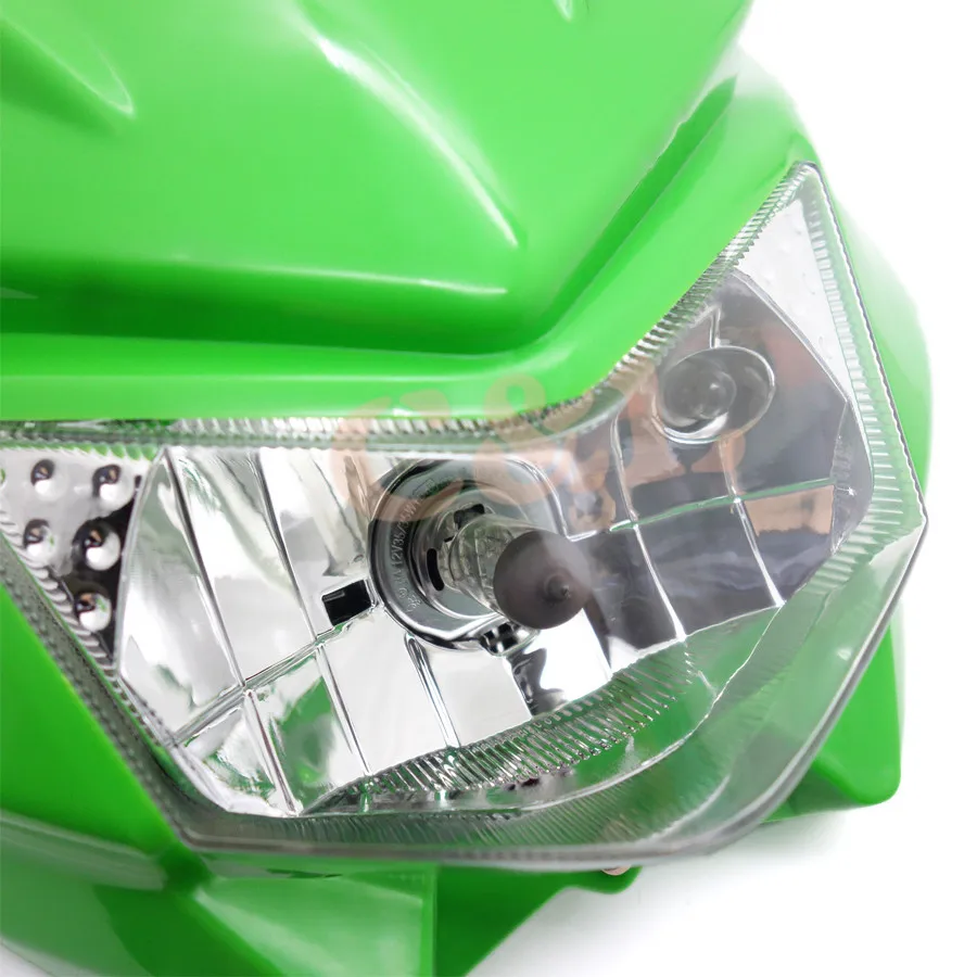 Фара передняя пластиковая для мотоцикла зеленая H4|headlights for|headlights headlightheadlight h4 |