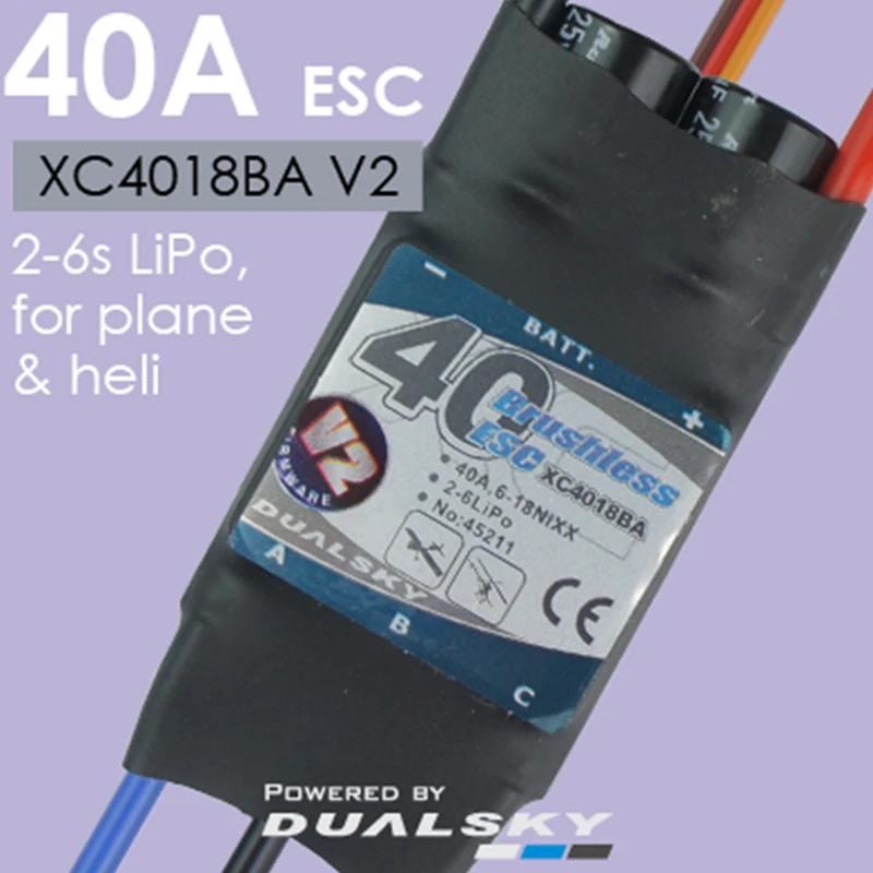 DualSky Xcontroller BA бесщеточный и бесконтактный ESC V2 60A 40A 30A 25A 18A 12A с UBEC для