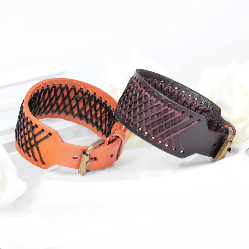 Новые модные повязки кожаные браслеты ручной вязки Модный высококачественный