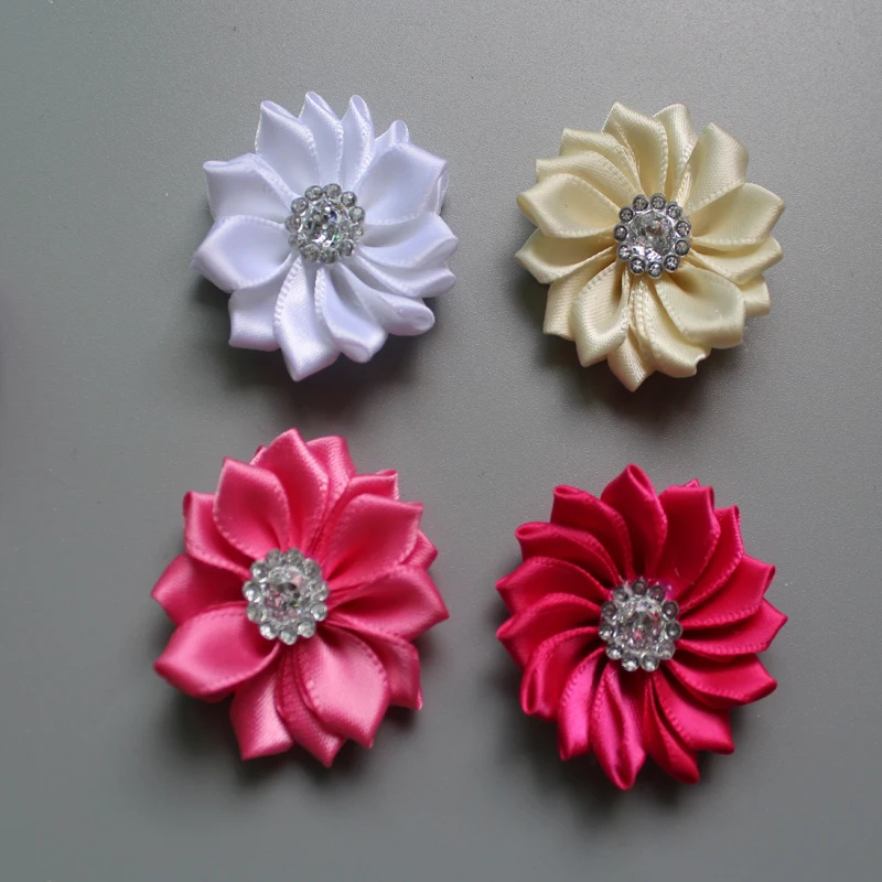 Подсолнух из атласной ткани без зажима для девочек аксессуары волос ручная