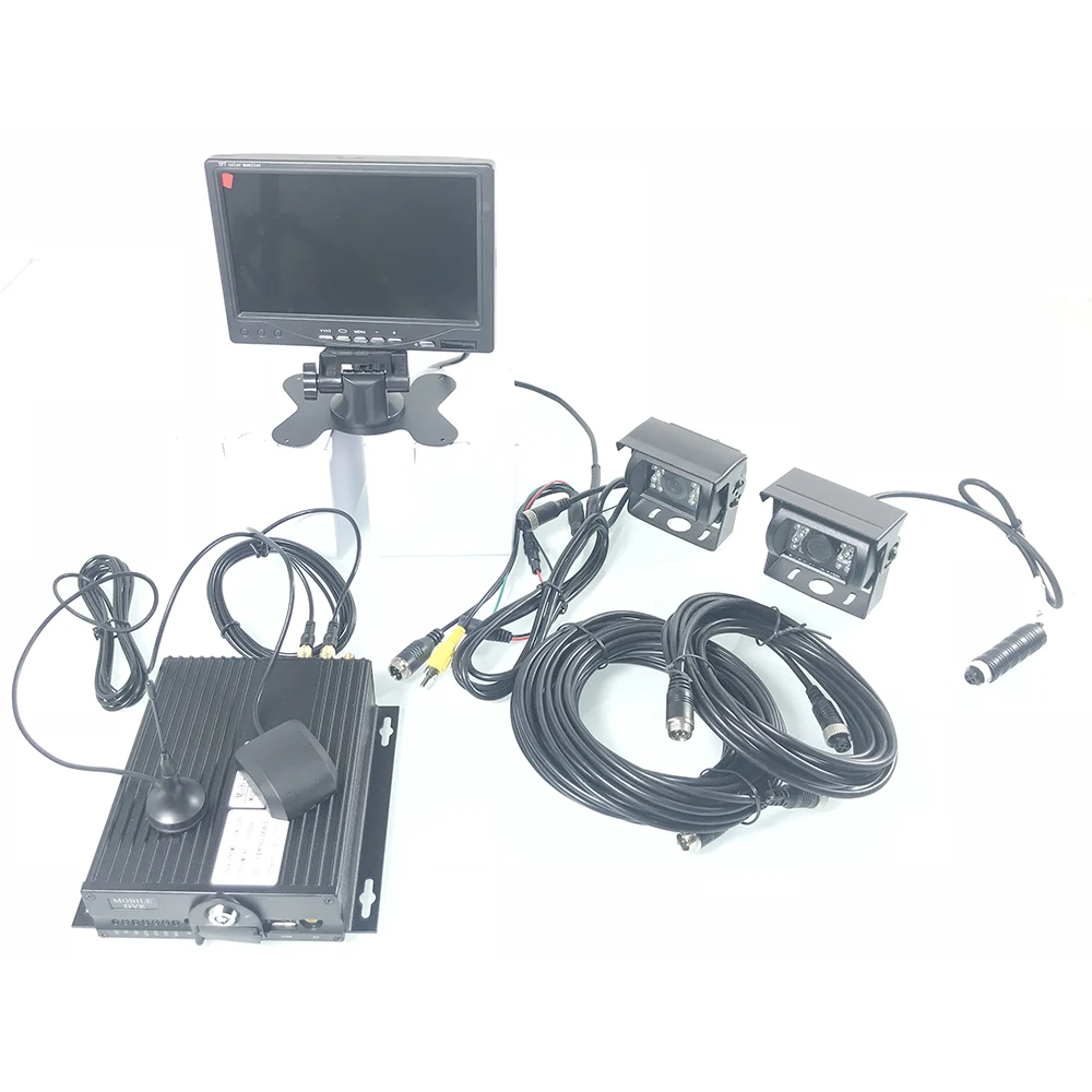 Audio and video 4-channel dual SD card AHD720P megapixel remote positioning monitoring 3G GPS Engineering truck Monitoring suite |