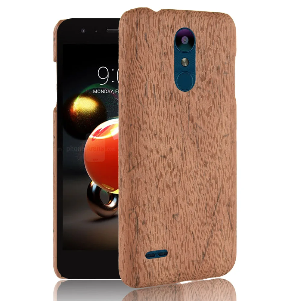 For LG K8 2018 Case Hard PC Leather Retro Wood Grain Phone Aristo 2 Tribute Dynasty Zone 4 Fortune X210 |