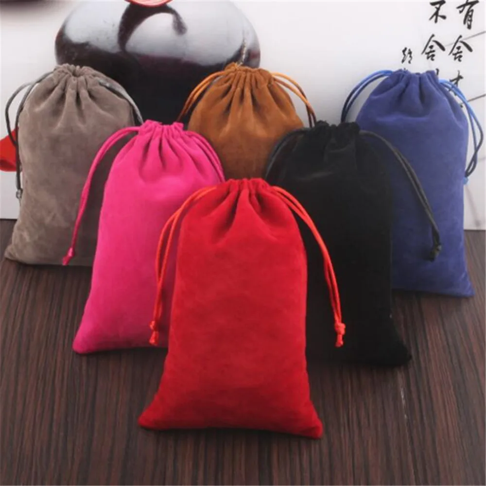 2016 Hot Sale high-grade 120x180mm double sides  Velvet Drawstring Pouch Bag/Jewelry Bag,Christmas Wedding Gift Bags & Pouches