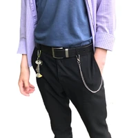 punk trendy belt waist wallet chain male pants keychains men jeans silver metal trousers keychain