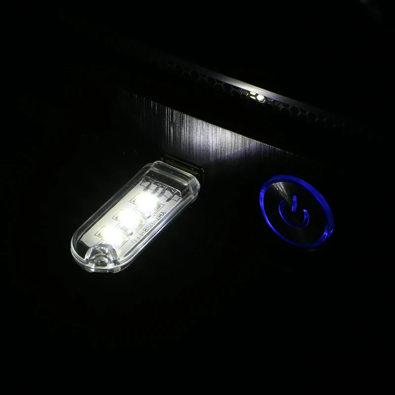 Портативный брелок 3 светодиодный белый ночник USB U диск лампа с крышкой яркий