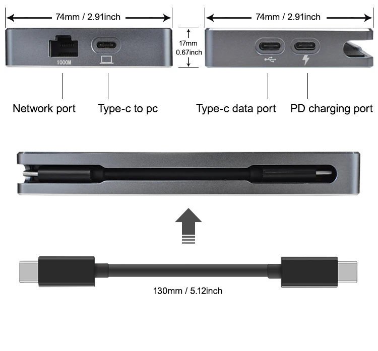 Quyu usb-хаб 3,0 док-станция все-в-одном USB C-HDMI RJ45 для MacBook samsung Galaxy S10 huawei mate 20 P20 Pro type C концентратор