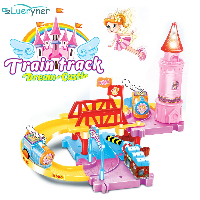 Горячие Продажи 3D Castle kids toys праздничные подарки двухслойный Спираль трек Горки