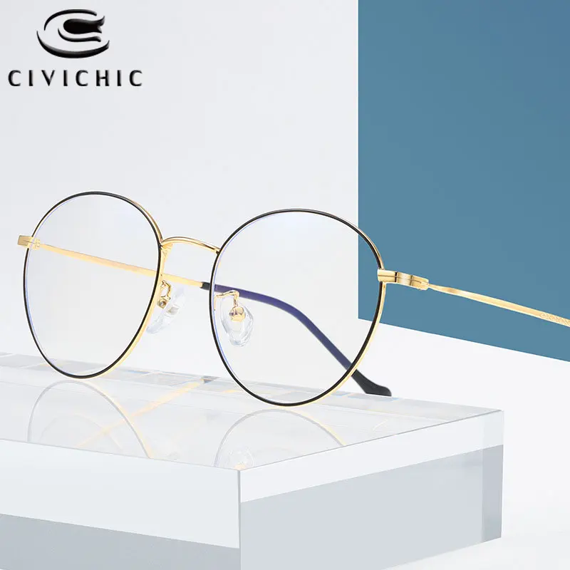 

Chic Blu-ray Glasses Women Alloy Optical Eyeglasses Men Anti Blue Light Goggle Gaming Gafas Luz Azul Myopia Oculos De Grau COG16