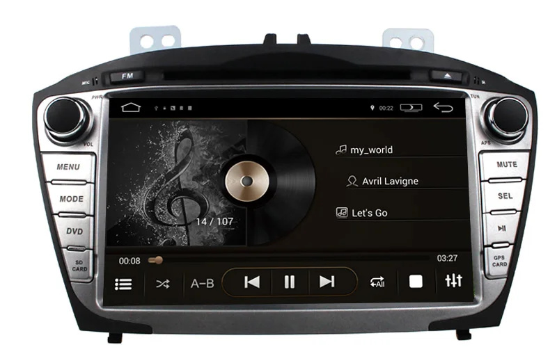 8 &quotHD 1024*600 Восьмиядерный Android 5 1 автомобильный DVD подходит Hyundai iX35 Tucson 2009-2015