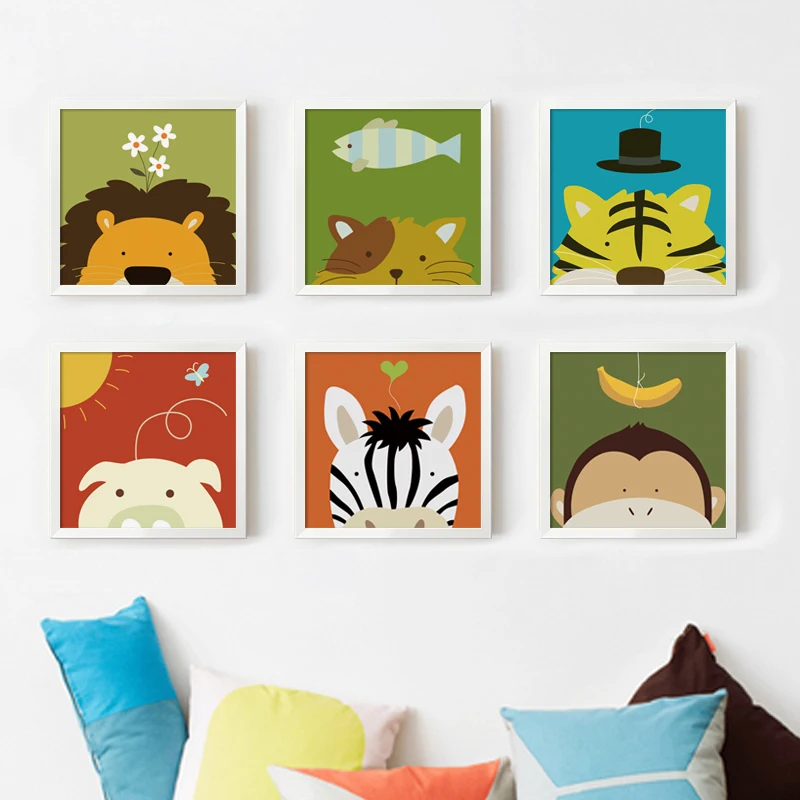 Каваи простой и идеальный мультфильм животных холст живопись принт постер