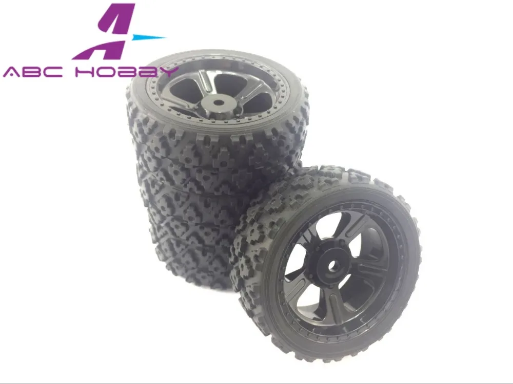 4 шт. RC 1/10 автомобиль на дороге пять спиц обода колеса и резиновые шины Hex 12 мм для