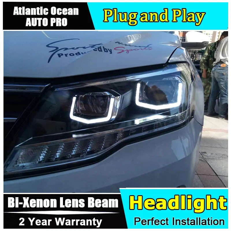 Автозапчасти Стиль светодиодный налобный фонарь для VW santana фар 2017 drl H7