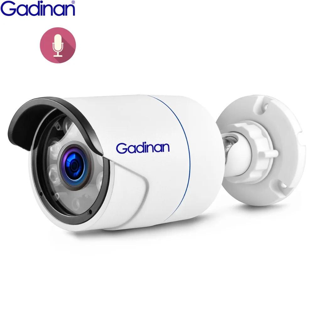 

IP-камера Gadinan, 5 Мп, уличная цилиндрическая, с обнаружением присутствия, P2P, CCTV, аудио микрофоном, 48 в POE