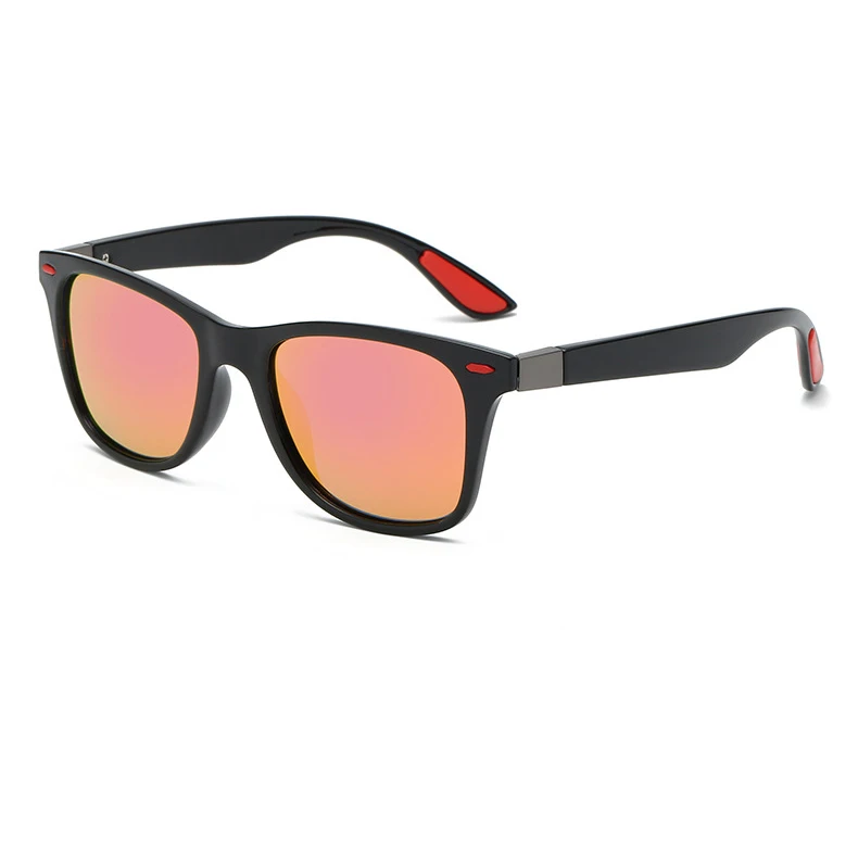 C05 Black Red TOYEARN, фирменный дизайн, Классические поляризованные солнцезащитные очки для мужчин и женщин, винтажные очки для вождения, квадратные солнцезащитные очки, мужские, UV400, Gafas De Sol - Цвет линз: C05 Black Red