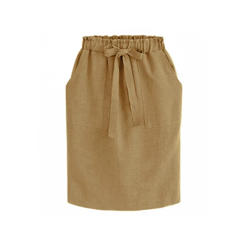 

Newly Women Half Dress Solid Color Bowknot High Waist Pencil Skirt for Summer m99
