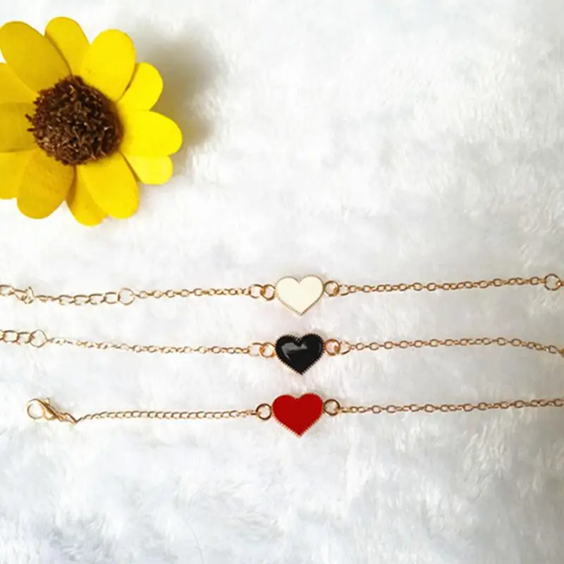 Милый женский браслет в форме сердца из сплава с кристаллами элегантный