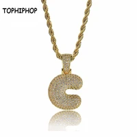 tophiphop zircon letter pendant necklace with rope chain ice crystal pav%c3%a9 aaa cz fashion hip hop jewelry gift for women