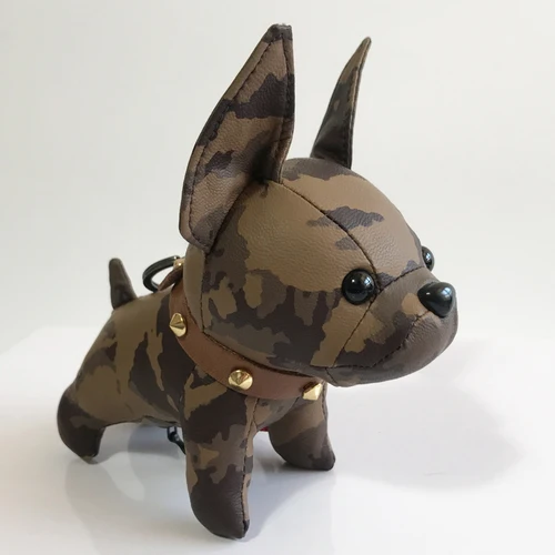 Camouflage brown Супер милый Бульдог Брелок Сумочка Очаровательная декроативная подвеска животное кожа собака милая сумка кукла-подвеска - Цвет: Camouflage brown