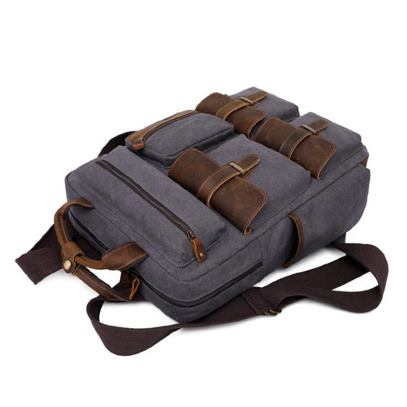 Hot High Quality Brand New Trend Multi-purpose Men Vintage Canvas Laptop bag Man Travel Bags Retro Military Style Backpack P862 | Багаж и